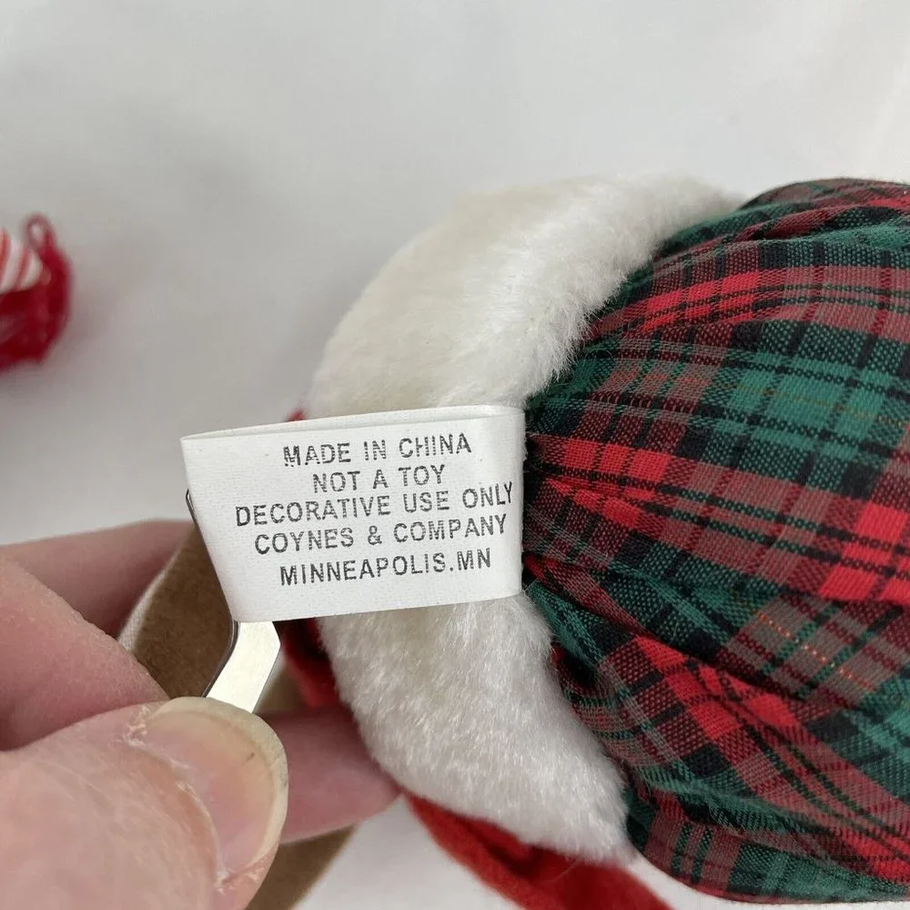 Coynes & Company Christmas Mice Hanging Ornaments‎ 4” Plush Cloth Vintage